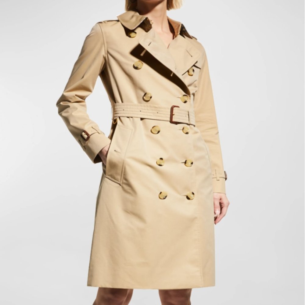 Burberry Kensington Trench Long Size 8 Honey NWT